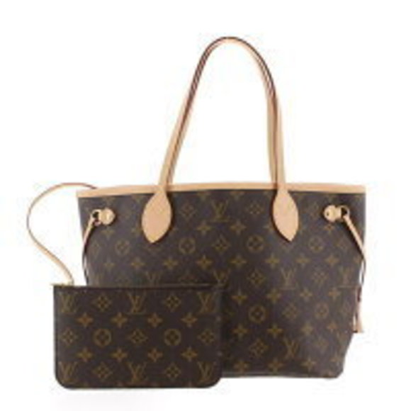 Louis Vuitton Monogram Neverfull Tote Bag Pouch Beige - Picture 1 of 4
